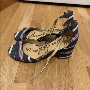 Sam Edelman Women's Navy and White Striped Sandals